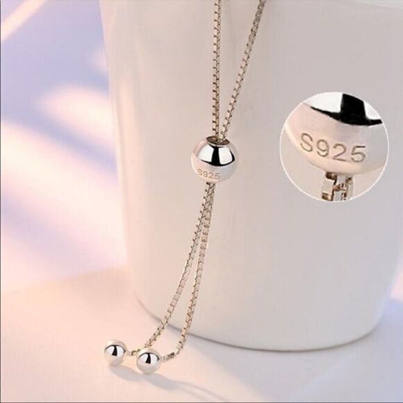 925 Sterling Silver Tennis Bracelet Adjustable - Picture 3 of 8